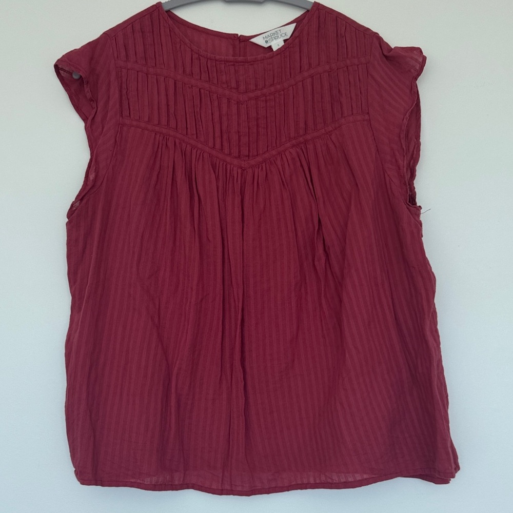 Market & Spruce Rich Burgundy Blouse